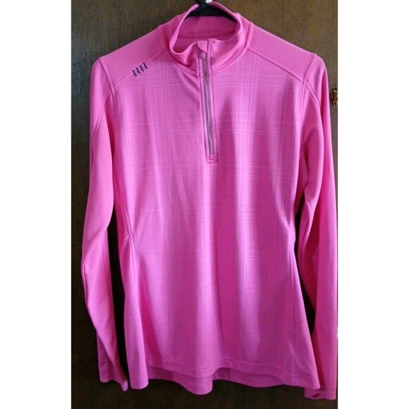 Reebok Jackets & Blazers - Reebok Women’s Quarter Zip PlayDry Pink-White  Large  Walking Outdoors Thunbhole